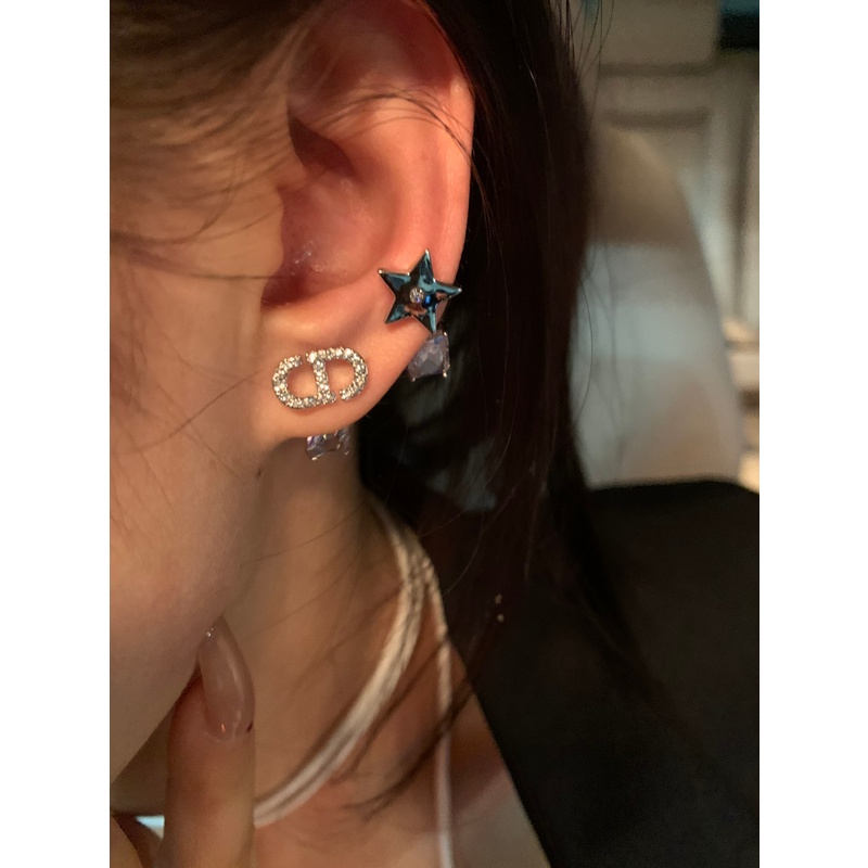 Khuyên Tai Đính Đá Zircon Lấp Lánh Thời Trang Cao Cấp Cho Nữ