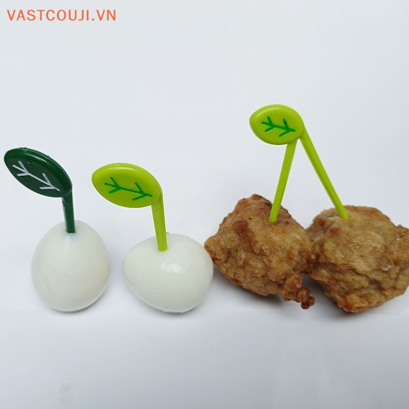 1 Bộ Nĩa Ăn Trái Cây Hình Chiếc Lá Bằng Nhựa Cấp Thực Phẩm Dễ Thương VN
