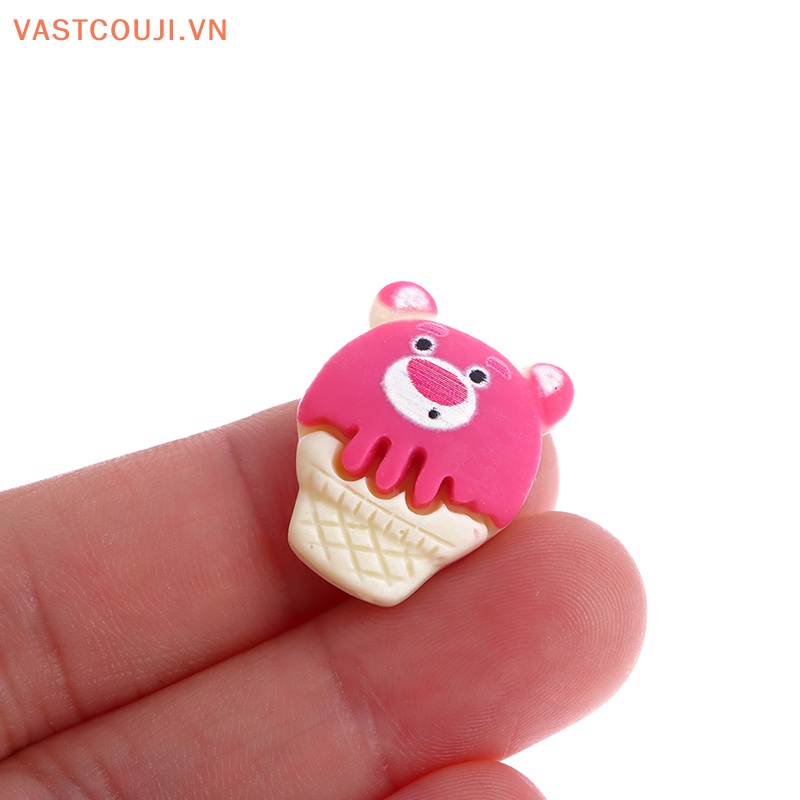 Bộ 20 Mô Hình Gấu Và Dâu Tây Mini Bằng Nhựa Resin Dùng Trang Trí Sổ Tay Diy