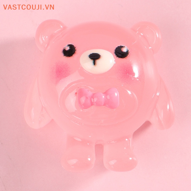 Set 10 Mô Hình Gấu Phát Sáng Bằng Nhựa Resin Trang Trí Tiểu Cảnh VASTJI