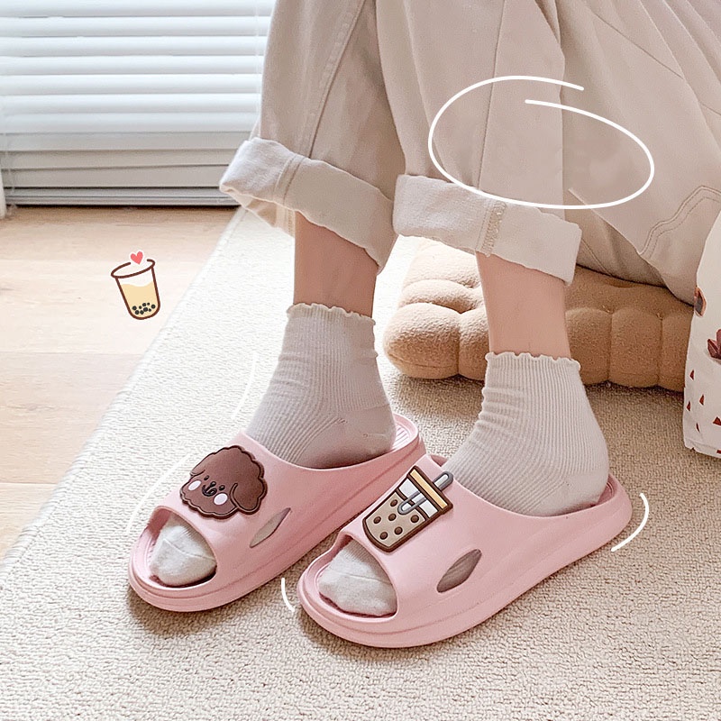Dép Đi Trong Nhà Bằng EVA Nhẹ Hở Ngón Chống Trượt Họa Tiết Hoạt Hình Thời Trang Mùa Hè Cho Nữ