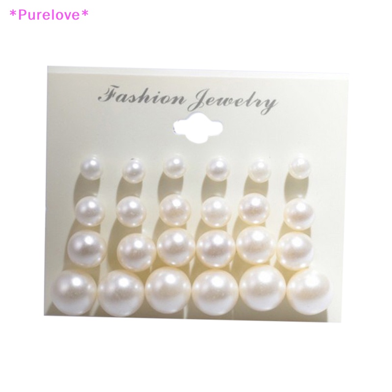 Set 12 Đôi Bông Tai Ngọc Trai Giả Thời Trang Cho Nữ Mới