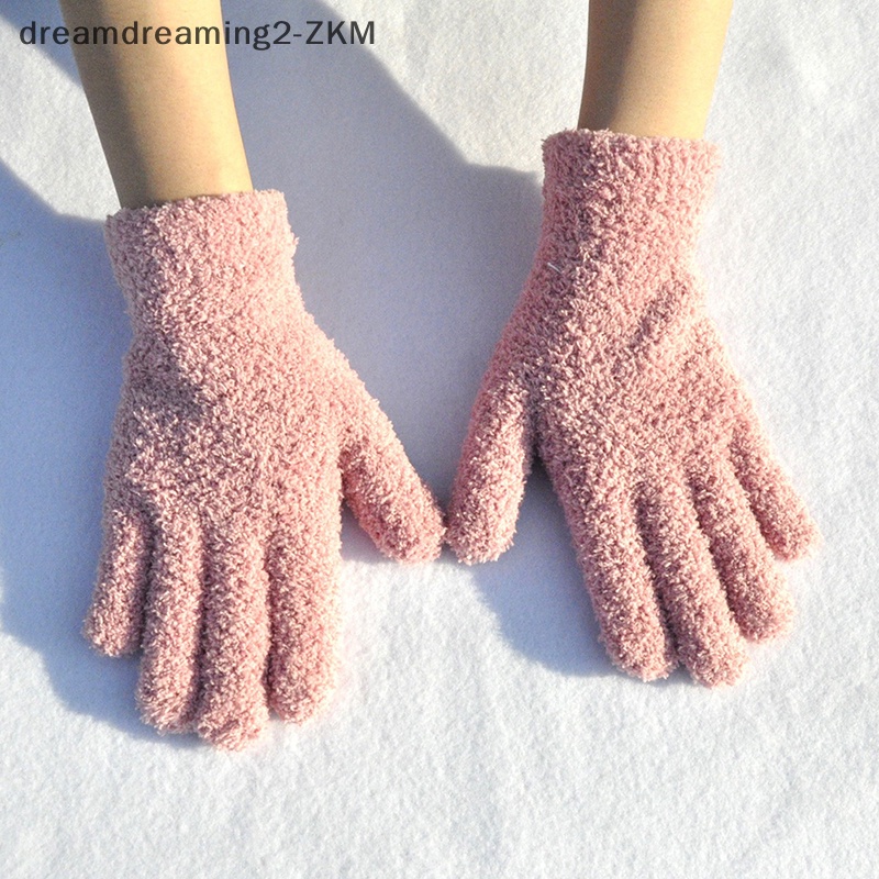 Găng Tay Lông Cừu San Hô Dày Dặn Mềm Mại Giữ Ấm Mùa Đông Cho Bé 5-11 Tuổi