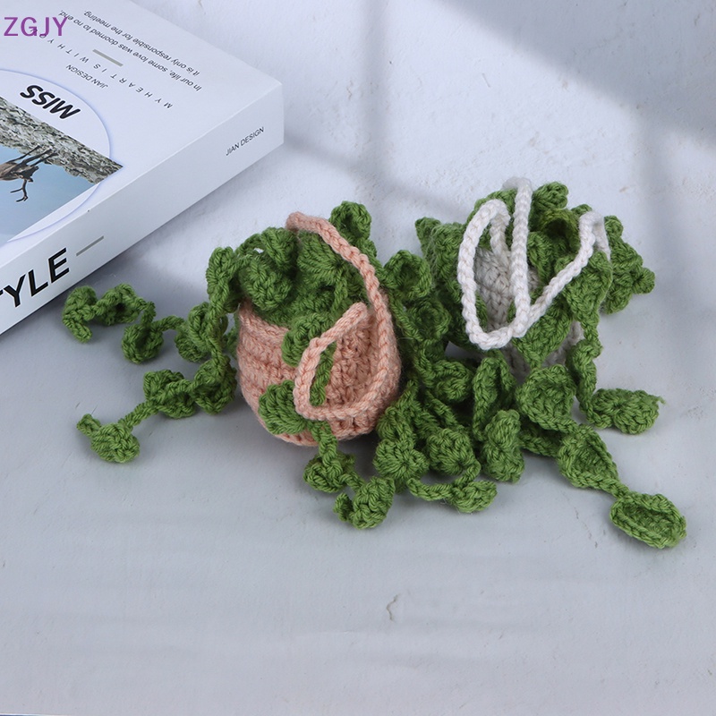 1 Cây Cảnh Đan Móc Thủ Công Hình Xe Hơi Dễ Thương Dùng Trang Trí Mới