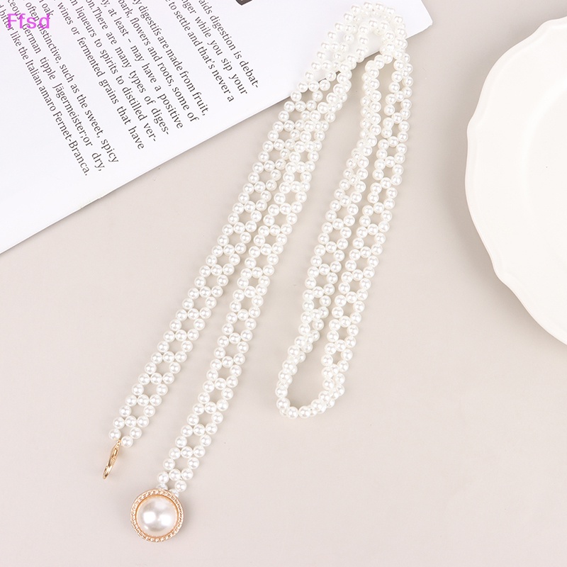 Dây Thắt Lưng Chuỗi Ngọc Trai Dài Thanh Lịch Hợp Thời Trang Cho Nữ