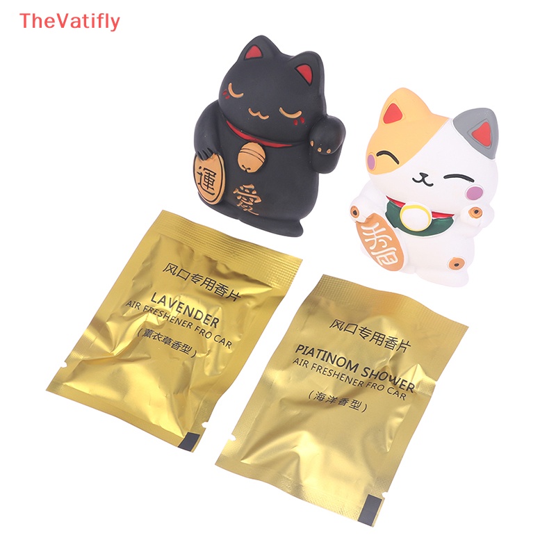 [Thevalifly] Máy Điều Hòa Xe Hơi Bằng Nhựa Resin Hình Mèo May Mắn Nghệ Thuật