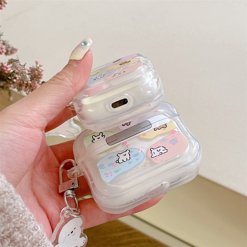 Vỏ Bảo Vệ Hộp Sạc Tai Nghe Bluetooth Không Dây Airpods1 / 2 3 Pro Pro2 Air Pods Pro 3 Hình Chú Chó Dễ Thương Ốp