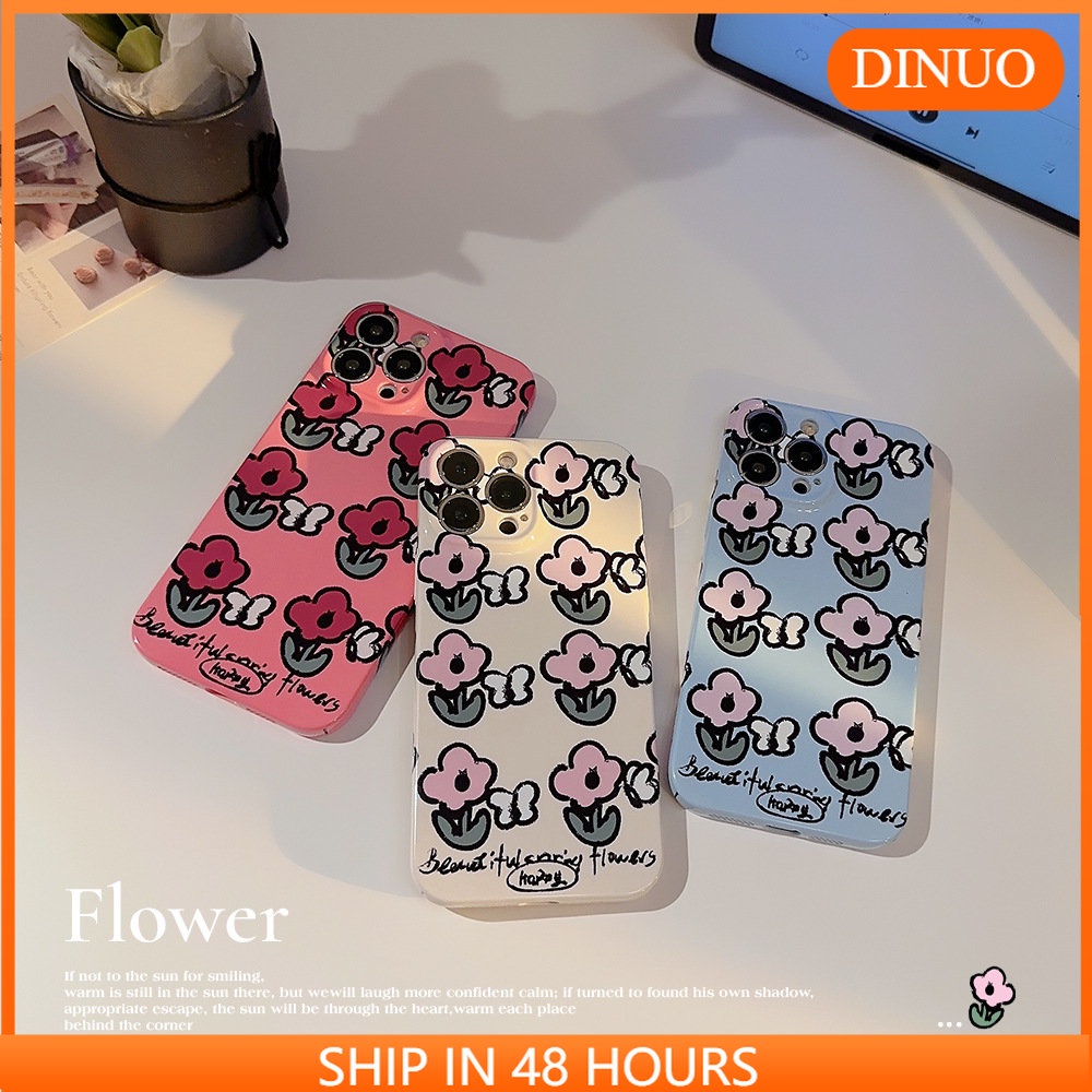 Ốp Điện Thoại In Họa Tiết Hoa Phong Cách Hàn Quốc Cho Iphone 13 / 14pro max 14 x / 8 11 / 12