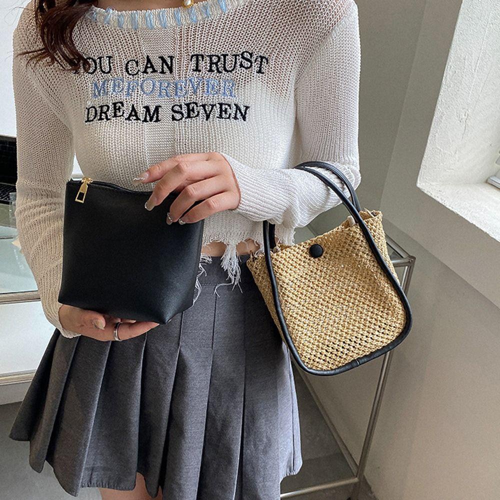 DANES Túi Đeo Chéo Đan Mây Thời Trang Hàn Cho Nữ