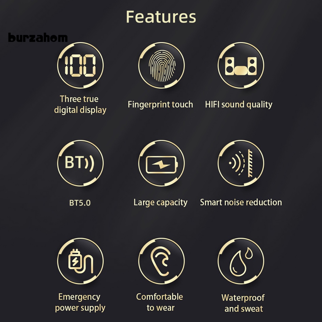 Tai Nghe Bluetooth 5.0 Bur TG03 Chống Ồn Có Màn Hình Kỹ Thuật Số