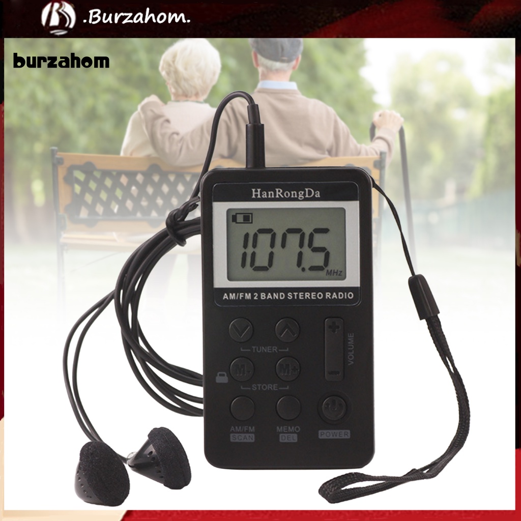 Radio Kỹ Thuật Số Băng Tần Kép Bur HRD-103 Màn Hình LCD 1.5 Inch Mini Di Động Có Thể Sạc Lại Cho Mọi Lứa Tuổi