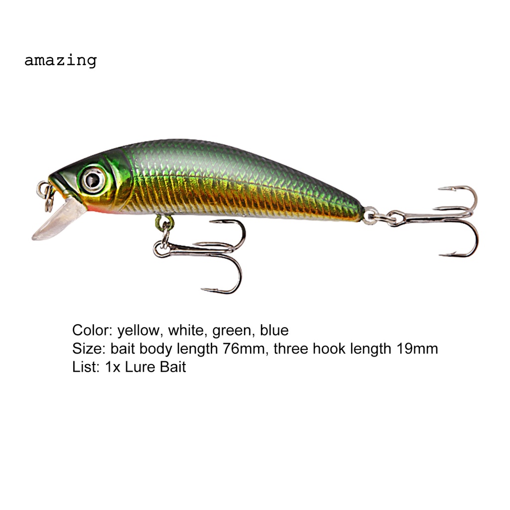 Mồi Giả Nhử Cá 3D Bằng Nhựa 9.5cm / 8g Gắn Kèm Móc Câu