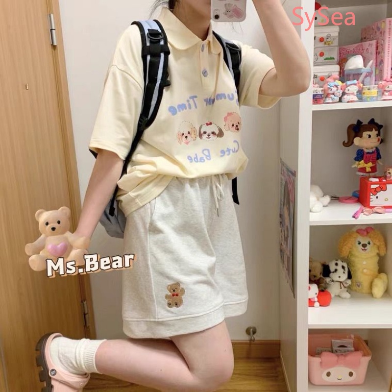 Quần Short Thể Thao Dáng Rộng Kiểu Hàn Quốc Dễ Thương Cho Nữ