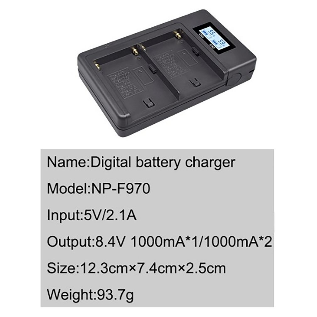 Durabale Np-F970-C Display Charger 5V Digital Battery Set For Sony Camera F750 F990 Fill Light 2500C [Q/14]