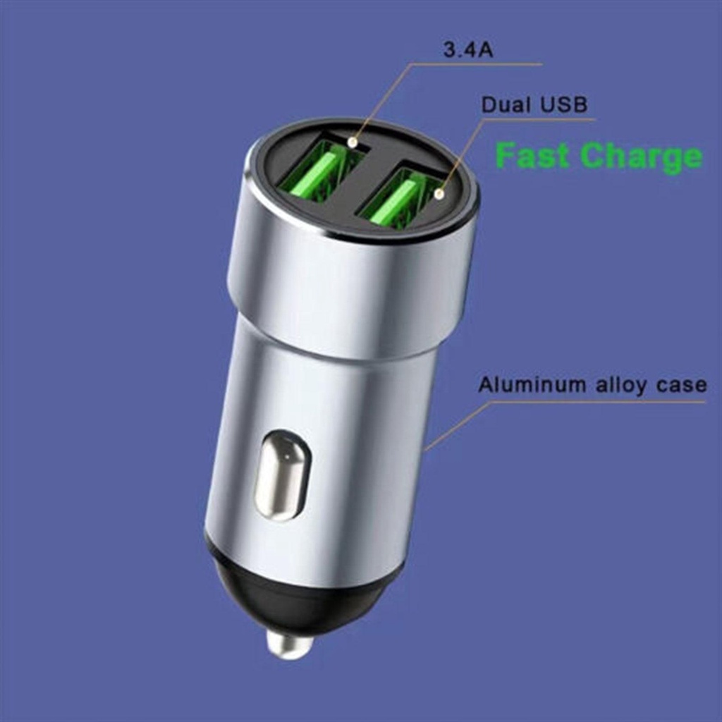 Sạc Nhanh S3E0 LED USB Hai CổNg Cho Xe Hơi