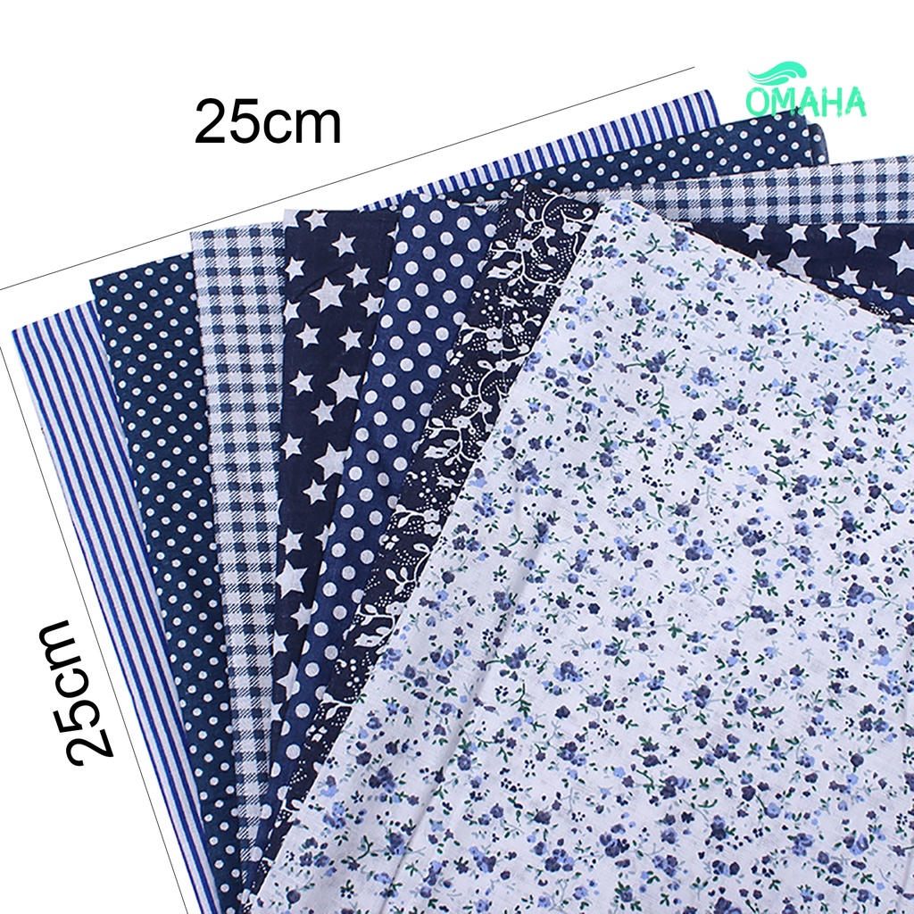 Set 7 Tấm Vải Cotton Mềm Mại Màu Trơn Dùng May Đồ Thủ Công DIY