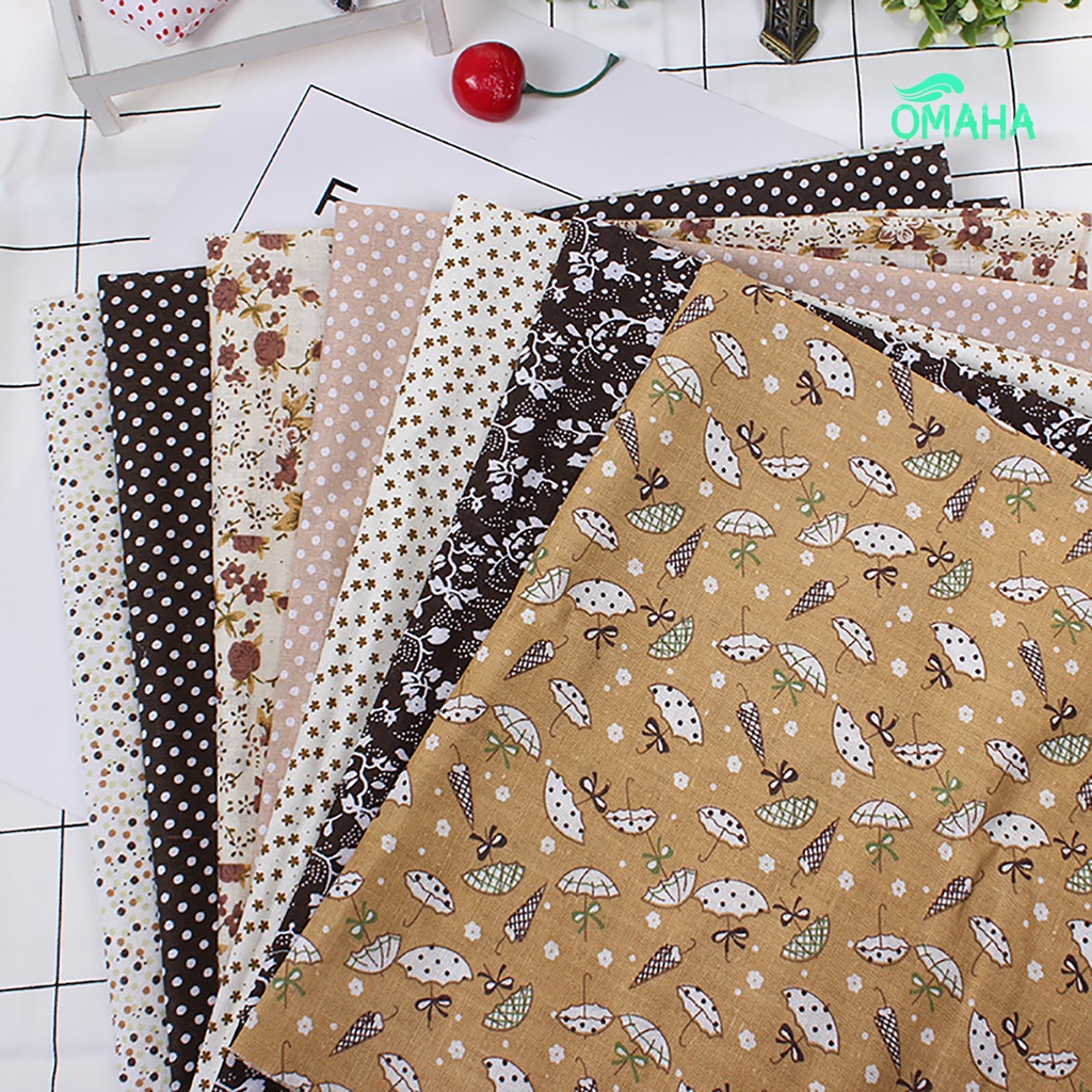Set 7 Tấm Vải Cotton Mềm Mại Màu Trơn Dùng May Đồ Thủ Công DIY