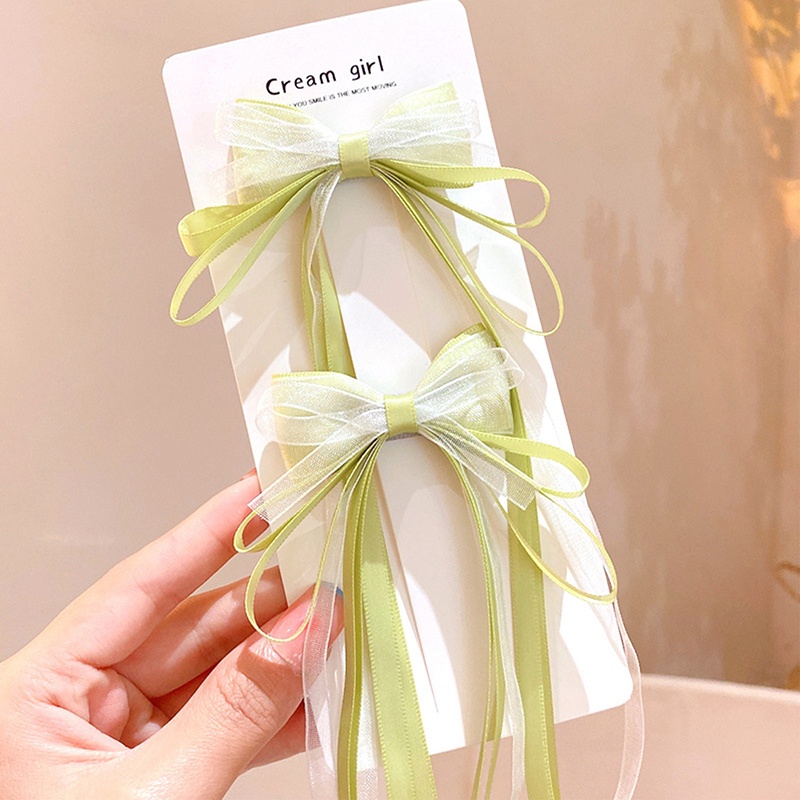 Kẹp Tóc Đính Nơ Ruy Băng Tua Rua Nhiều Màu Thời Trang Hàn Quốc Cho Bé Gái