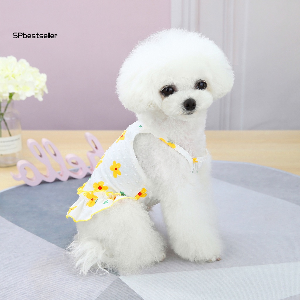 Đầm Hóa Trang Công Chúa Mềm Mại Xếp Ly Kiểu Mùa Hè Cho Cún Cưng