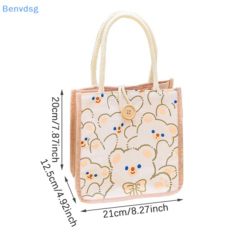 Túi Xách Mua Sắm Vải Canvas In Họa Tiết Hoạt Hình Dễ Thương