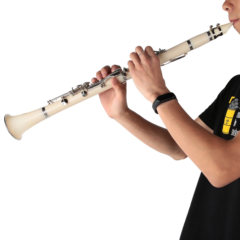 Kèn Clarinet ống Bakelite cao cấp bB 17 phím với Bộ nút mạ niken chống oxy hóa AKOASM