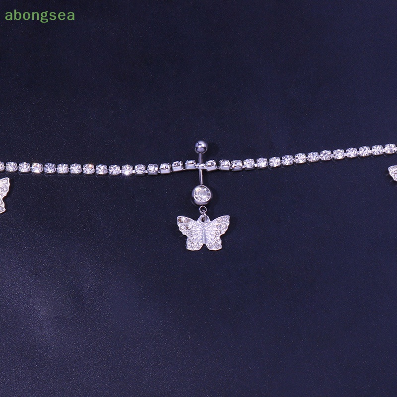 Dây Xích Đeo Hông Đính Đá Hình Bướm Bằng Bạc Quyến Rũ