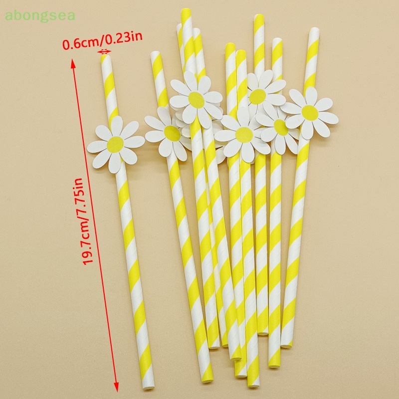 Set 10 Ống Hút Giấy Hình Hoa Cúc Dùng Một Lần Trang Trí Tiệc Sinh Nhật / Đám Cưới