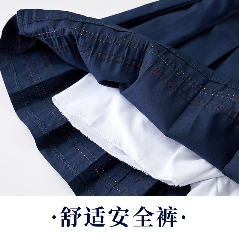 Chân Váy Ngắn Xếp Ly Màu Xanh Navy Thời Trang Xuân Thu Cho Bé Gái