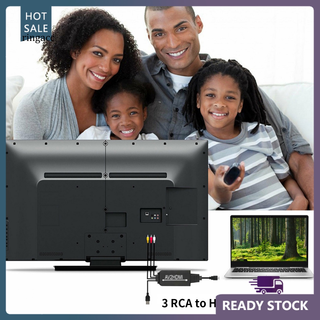 Bộ Chuyển Đổi Âm Thanh / Video ABS 3 RCA Sang HDMI 1080P Chất Lượng Cao