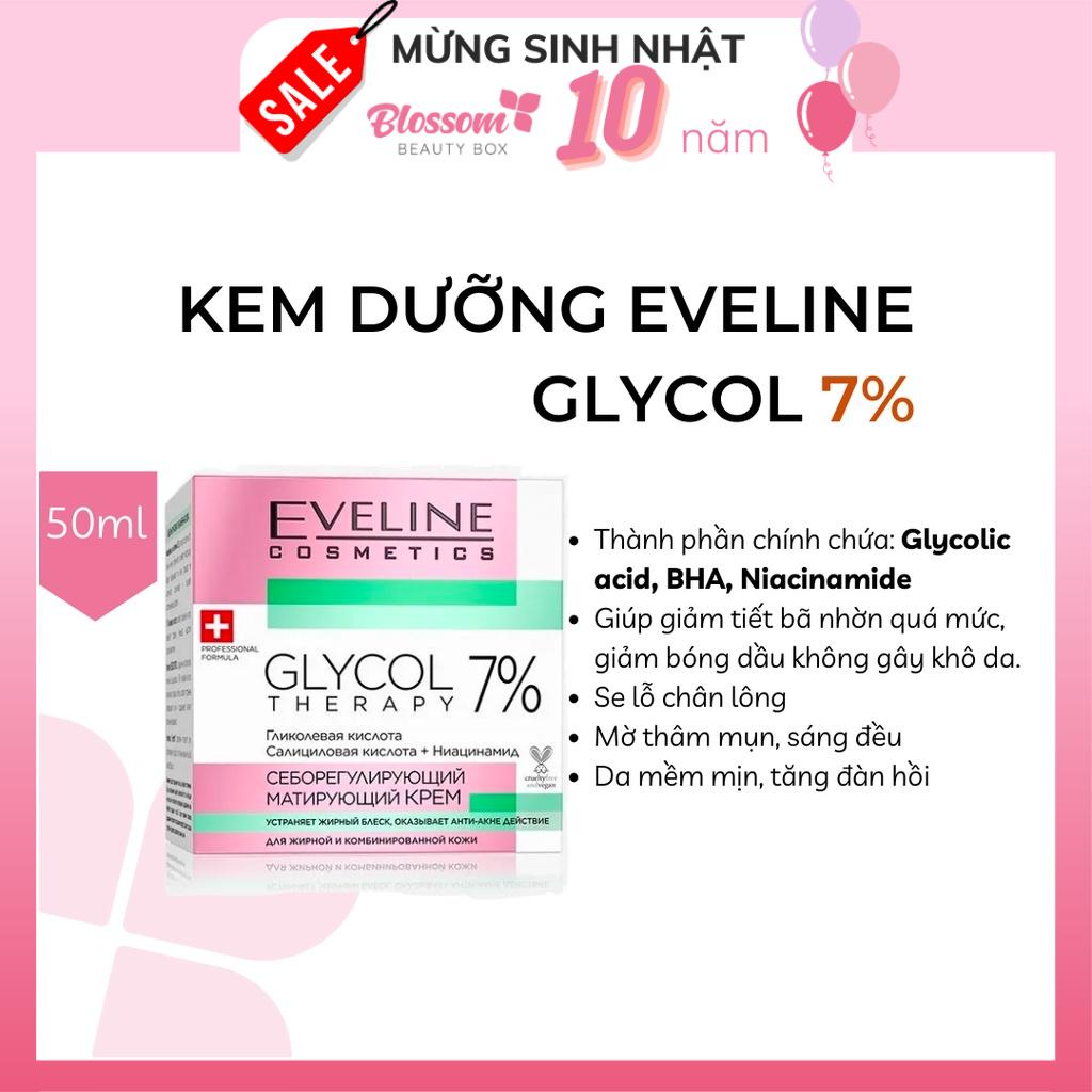 Kem dưỡng Eveline Glycol Therapy 7% ngừa mụn, mờ thâm 50ML