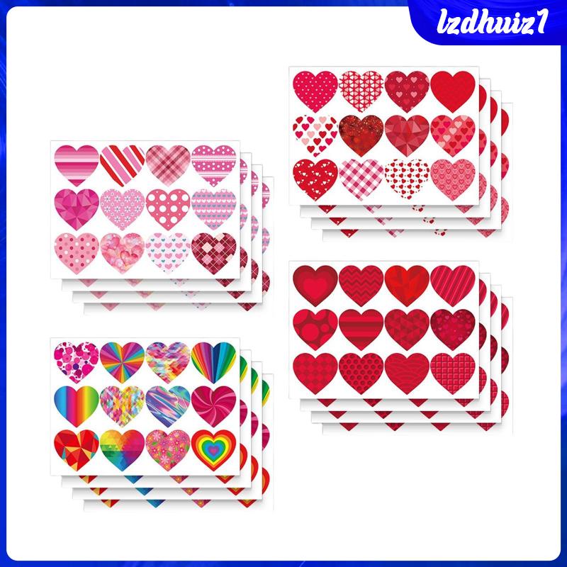 Set 192 Miếng Dán Hình Trái Tim Trang Trí Năm Mới / Tiệc Cưới / Kỷ Niệm