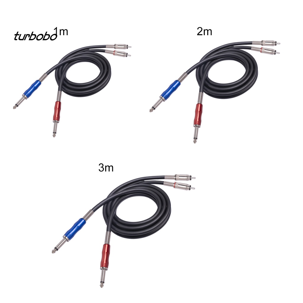 Cáp RCA 6.35mm Đầu Đực Sang 2 RCA Đầu Đực Độ Co Giãn Cao