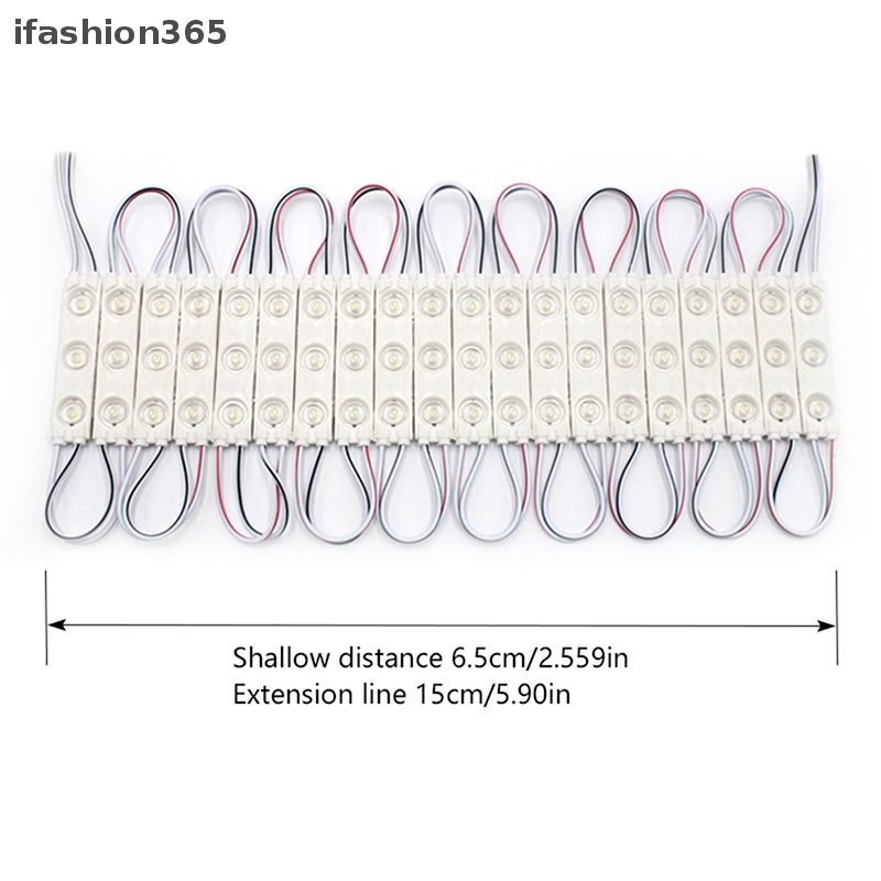 Set 20 Mô Đun Đèn LED 3 Bóng DC12V SMD 3 IP67 2835 Chống Nước Ip665 Chuyên Dụng