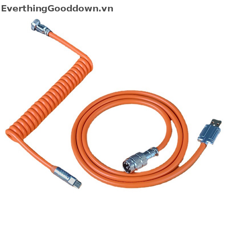 Everthinggooddown Macaron Cuộn Dây Cáp Loại C Sang USB A TPU Có Thể Tháo Rời Kết Nối Máy Tính Cho Bàn Phím Chơi Game vn