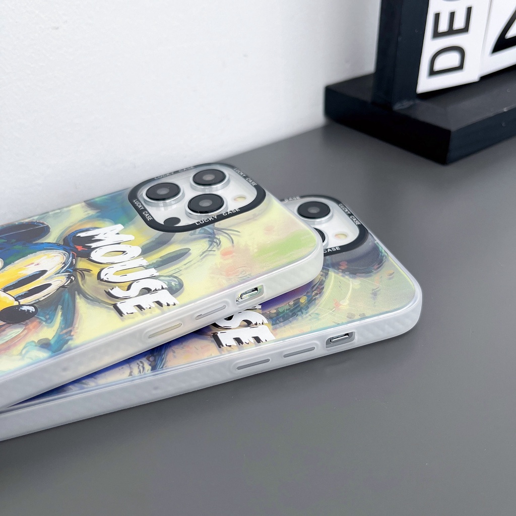 Ốp Điện Thoại TPU Silicon Mềm Trong Suốt Họa Tiết Chuột Mickey Hai Mặt Cho iPhone 14 13 12 11 PRO MAX