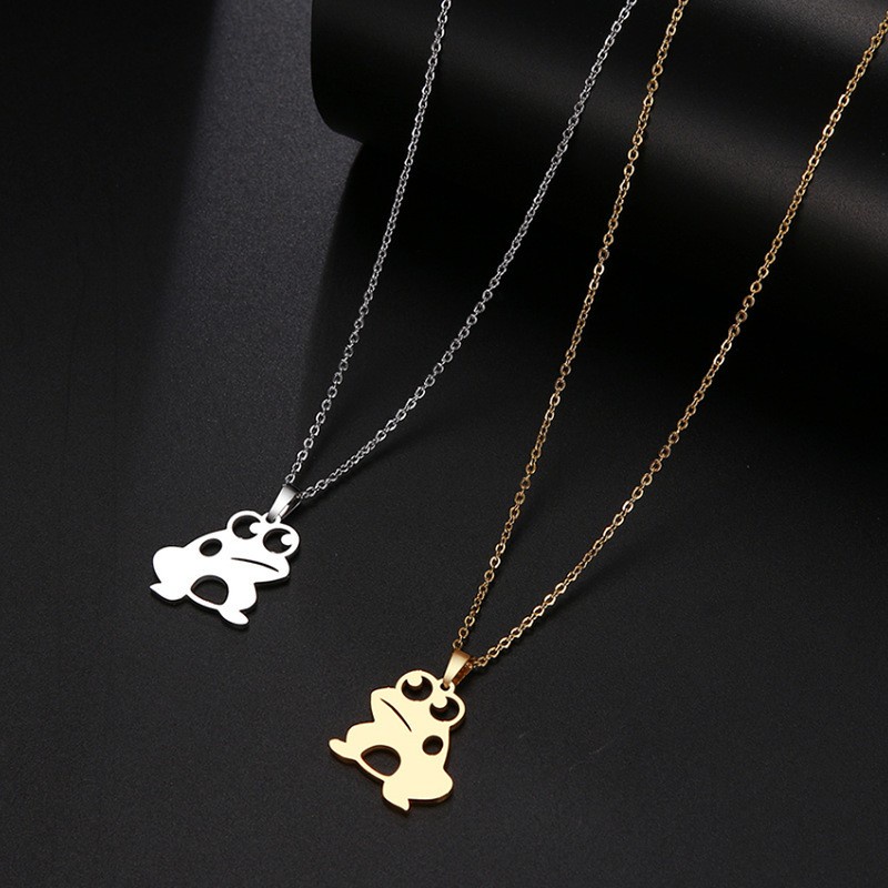 Dây Chuyền Inox Mặt Hình Chú Ếch Dễ Thương Phong Cách Hip Hop Thời Trang Cho Nam Và Nữ