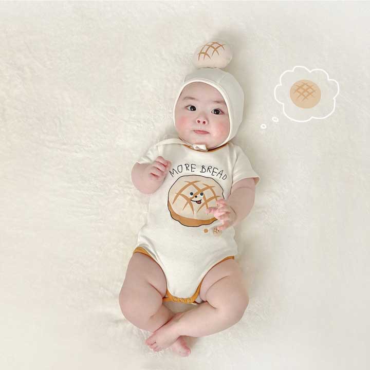 Áo Liền Quần In Hình Trái Dứa / Bánh Mì Phong Cách Hàn Quốc Thời Trang Mùa Hè Hàng Mới Dành Cho Bé