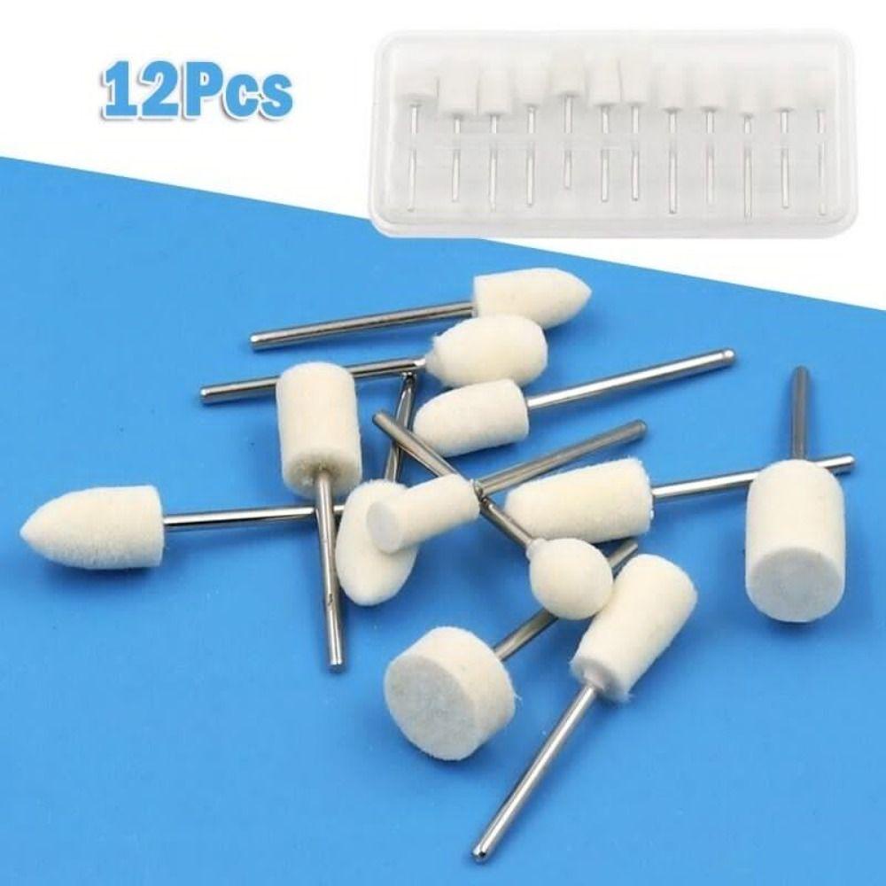 Bộ 12 Đầu Mài Móng Tay Bằng Len Chuyên Dụng Chất Lượng Cao