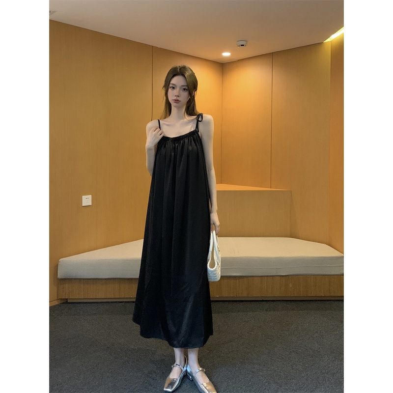 Đầm Hai Dây Cột Dây Trong Suốt Thời Trang Mùa Hè Xinh Xắn Cho Nữ