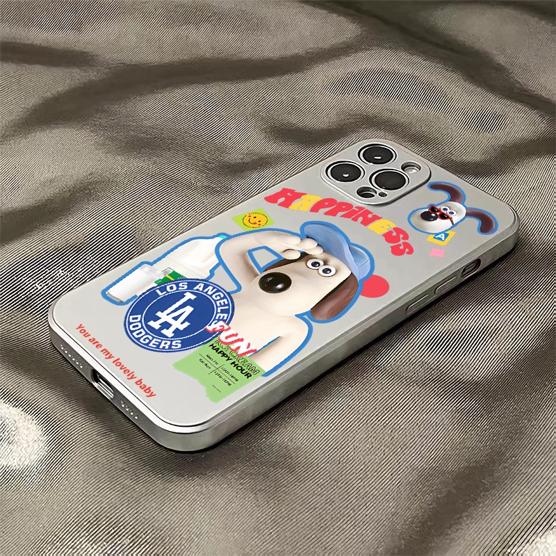 Ốp Điện Thoại TPU Silicone Mềm Mạ Điện Chống Sốc In Hình Chú Cún Cho IPhone 14 13 12 11 Pro XS Max XR X 8 + 7 6S Plus