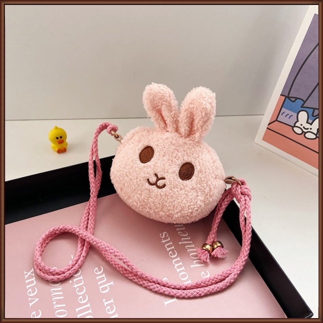 Túi Đeo Chéo Vai Hình Thỏ Bông Dễ Thương Dành Cho Bé Gái