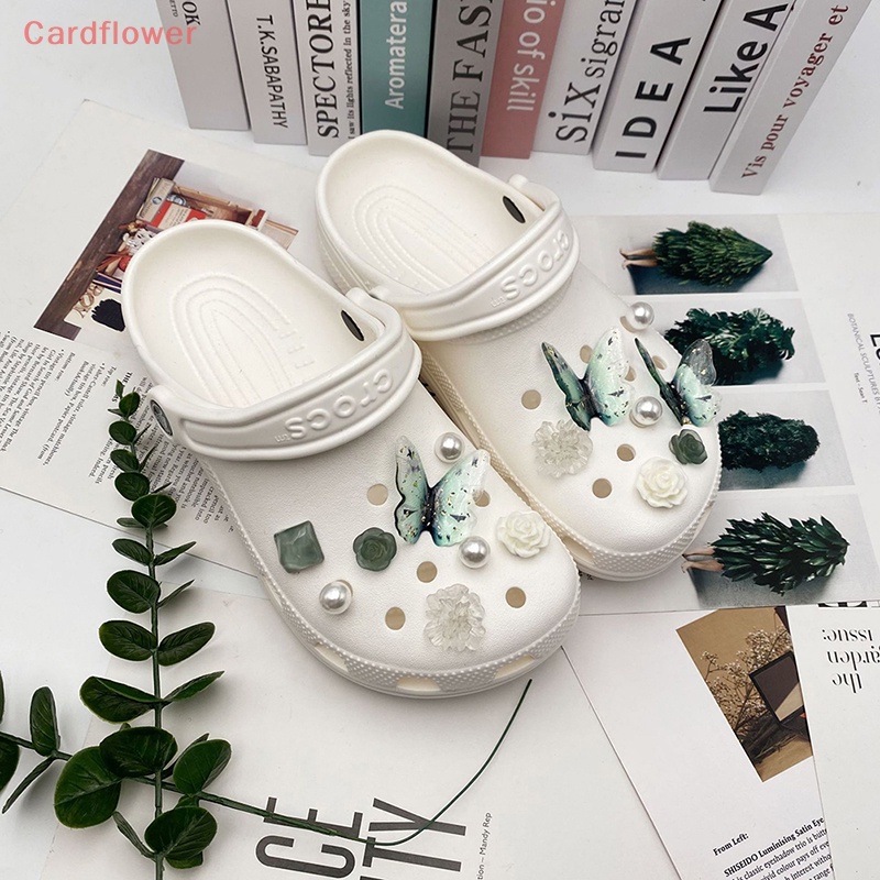 < Cardflower > Phụ Kiện Trang Trí Xăng đan Đục Lỗ Hình Hoa Bướm Thời Trang Hàng Mới DIY