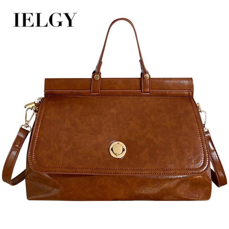 Ielgy Túi Đeo Chéo Cỡ Lớn Phong Cách retro Dễ Phối Đồ Thời Trang Cho Nữ