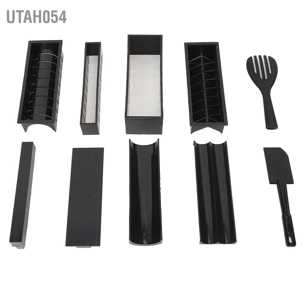 Utah054 Bộ 10 Máy Làm Sushi Cơm Cuộn Tự Dụng Cụ Thìa Đĩa Nĩa Cho Nhà Bếp Gia Đình