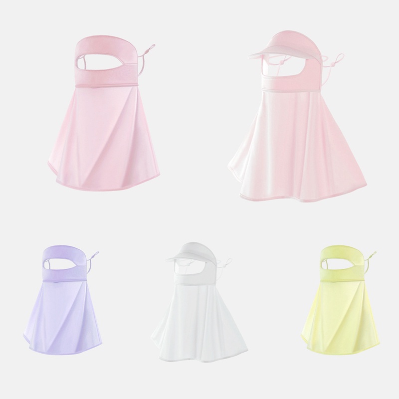 Ygt Khẩu Trang Chống Nắng Bằng Lụa Lạnh Thoáng Khí Nhanh Khô Chống Tia UV Có Móc Tai Bảo Vệ Cổ Cho Nữ