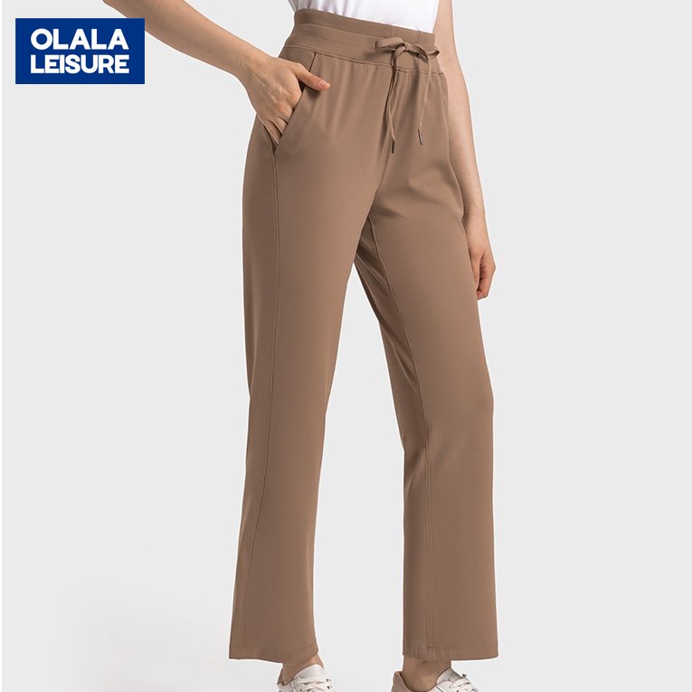OLALA LEISURE Quần chạy bộ Ống Rộng Lưng Cao Điều Chỉnh Tùy Ý