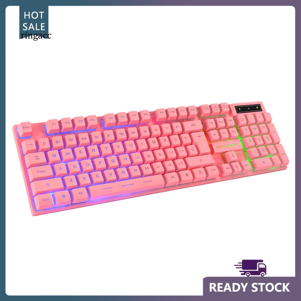 1 Bộ Bàn Phím Có Dây USB Và Đèn Nhiều Màu Chống Trượt Dùng Để Chơi Game