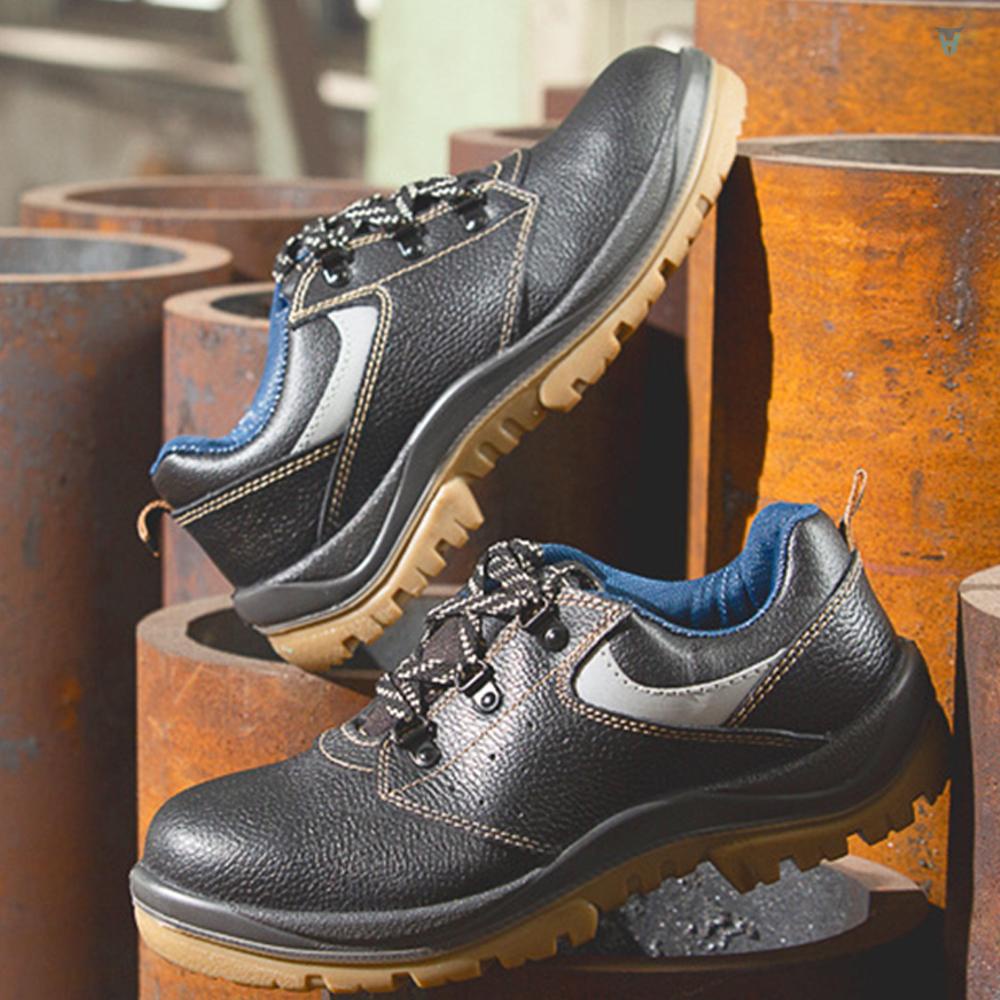 Yula) Giày Bảo Hộ Lao Động Bằng Da Bò Đế Dày Chống Trượt Thoáng Khí Có Mũi Thép Trang Trí Nhà Cửa Cho Nam