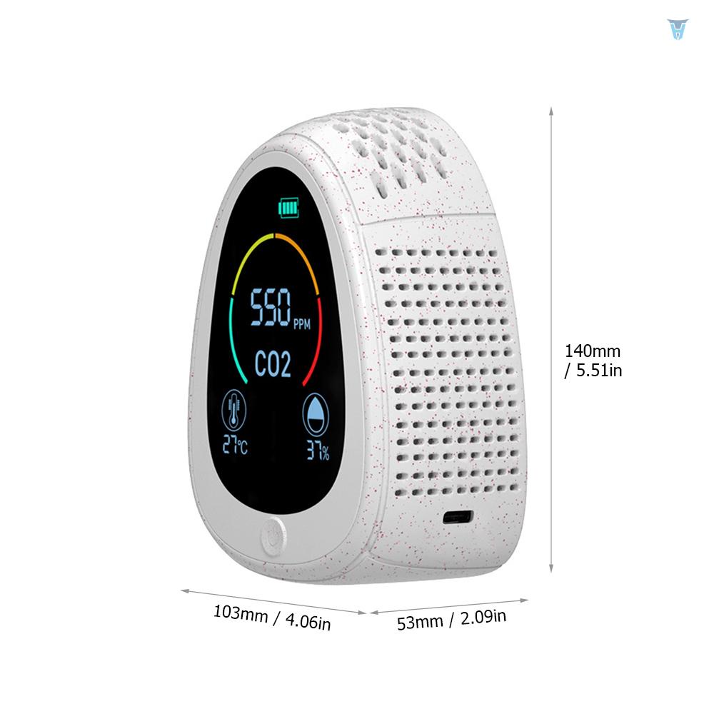 Máy Đo Độ Ẩm Không Khí CO2 Với Màn Hình LCD Hiển Thị Nhiệt Độ Carbon Dioxide 1400mAh Sạc CO2 Chuyên Dụng