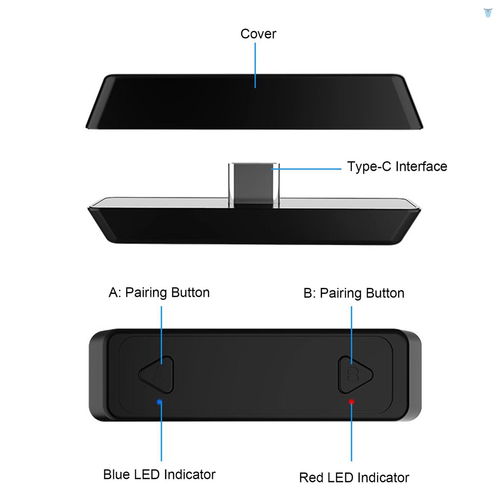 Bộ Truyền Tín Hiệu Âm Thanh Không Dây Type-C BT USB-C BT Tương Thích Với Nintendo Switch PS4 PC Kèm Mic